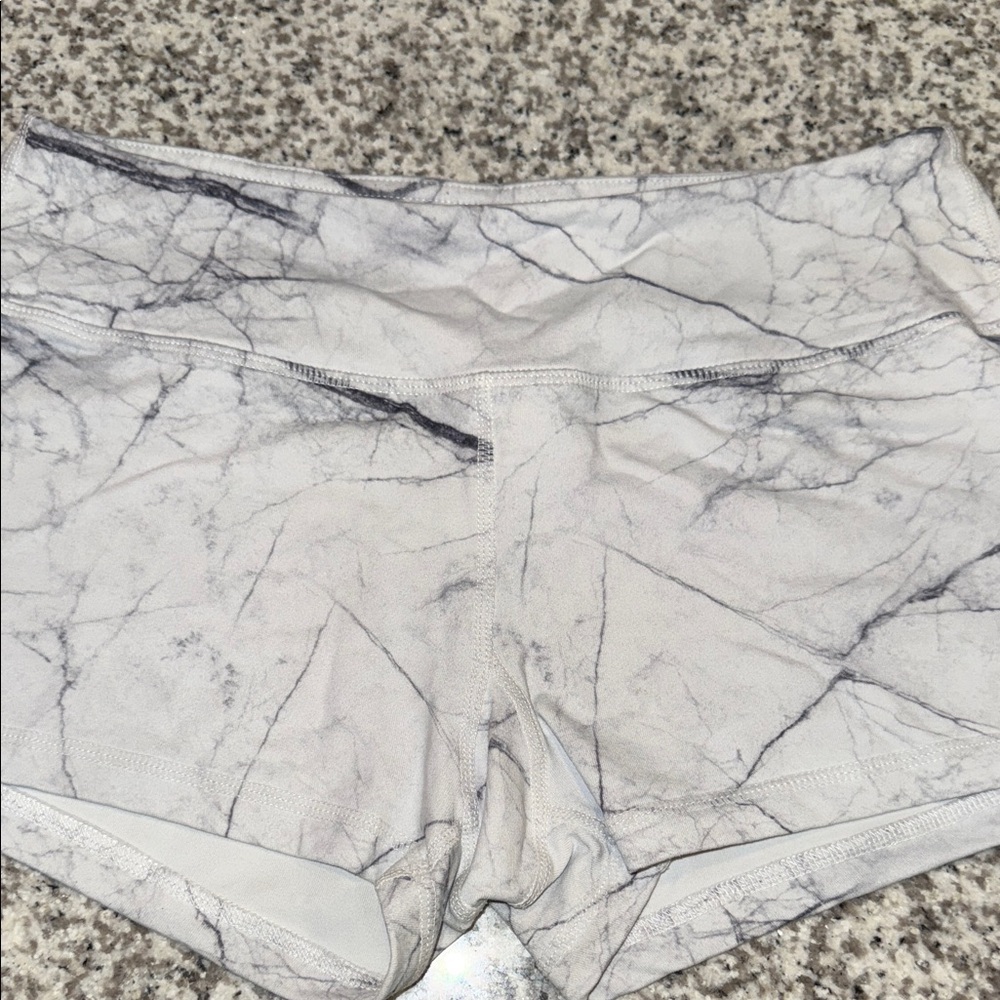 Savage Barbell White Marble Athletic Shorts